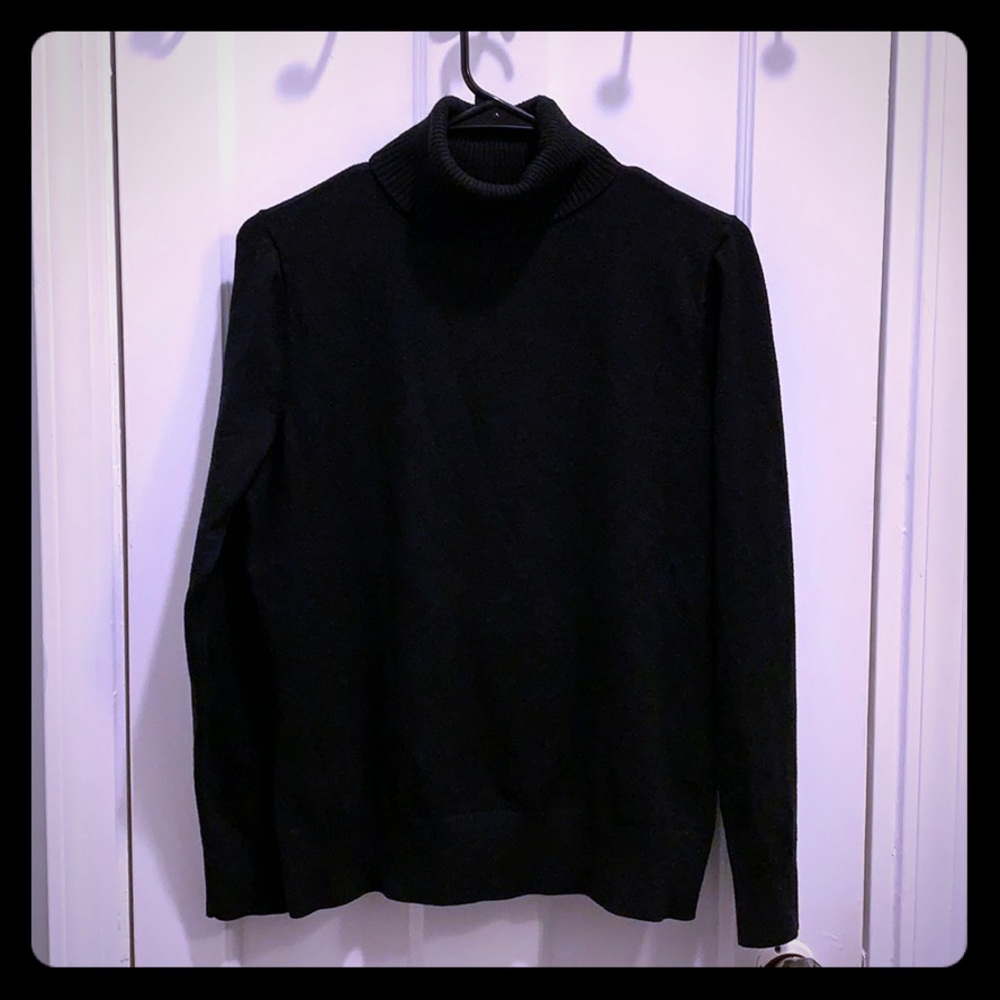 Black turtleneck sweater